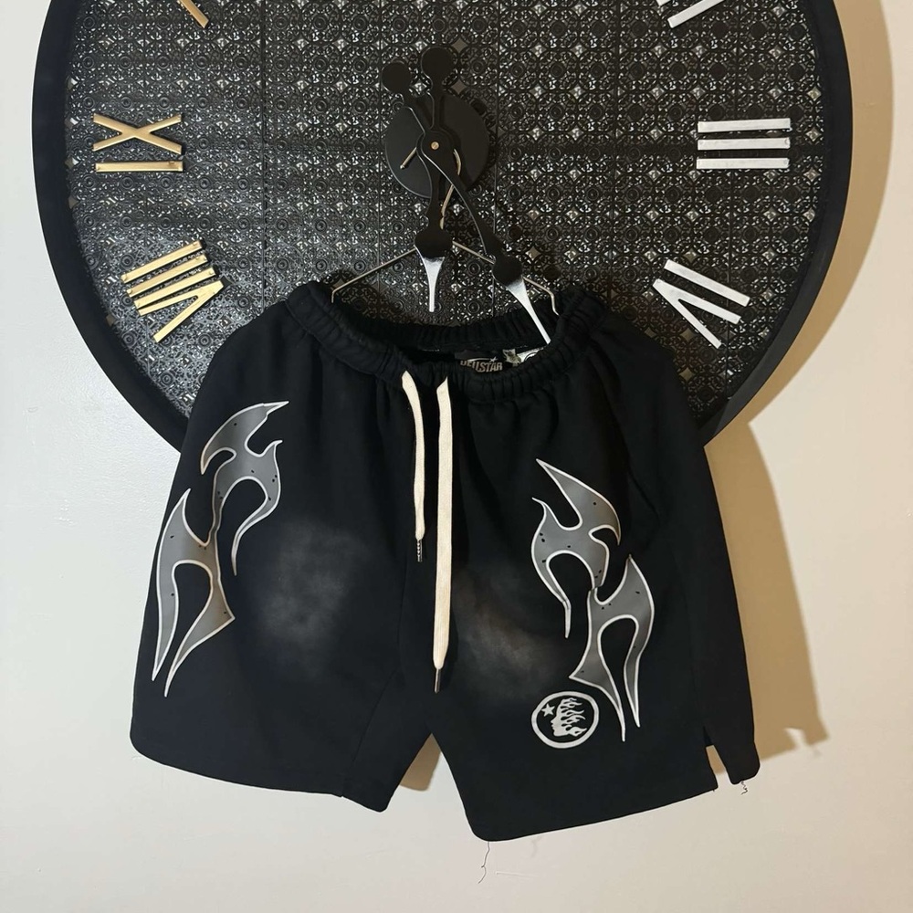 Athletic Black and Silver Tribal Shorts